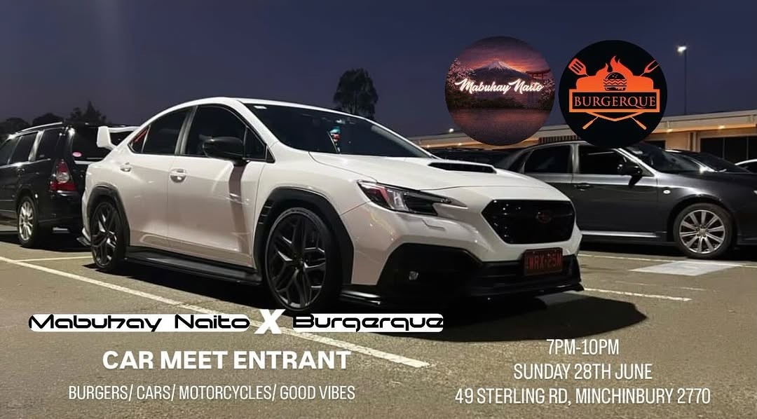Mabuhay Naito x Burgerque Car Meet — Euro/JDM car meet in Sydney, NSW on Sunday 28 June 2026