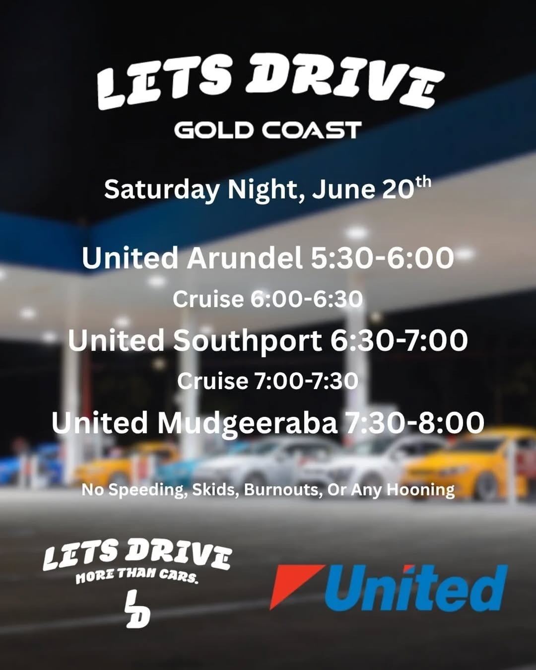 Triple United Meet and Cruise — JDM/Muscle car meet in Gold Coast, QLD on Saturday 20 June 2026