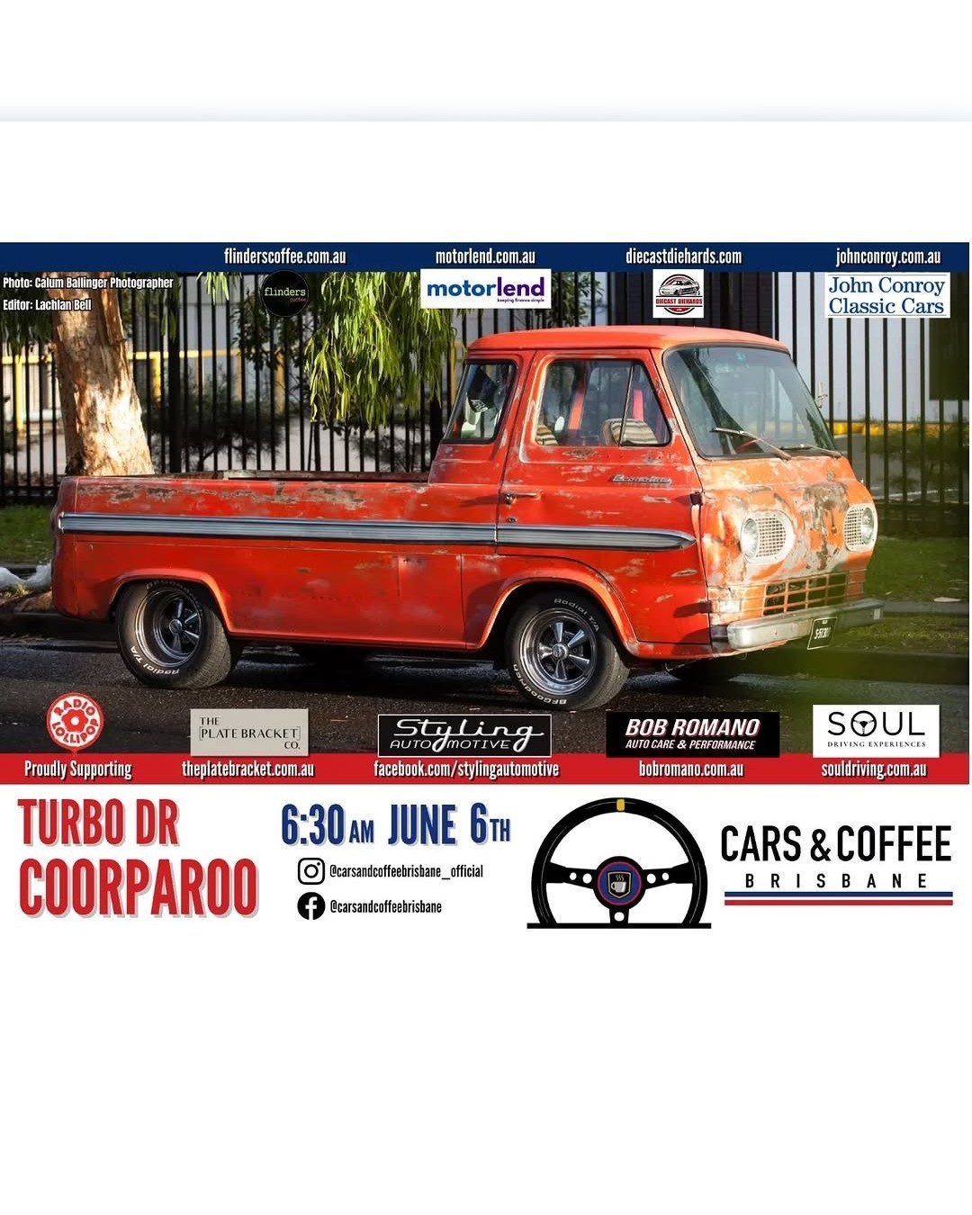 Cars & Coffee Brisbane — Classic car meet in Brisbane, QLD on Saturday 6 June 2026