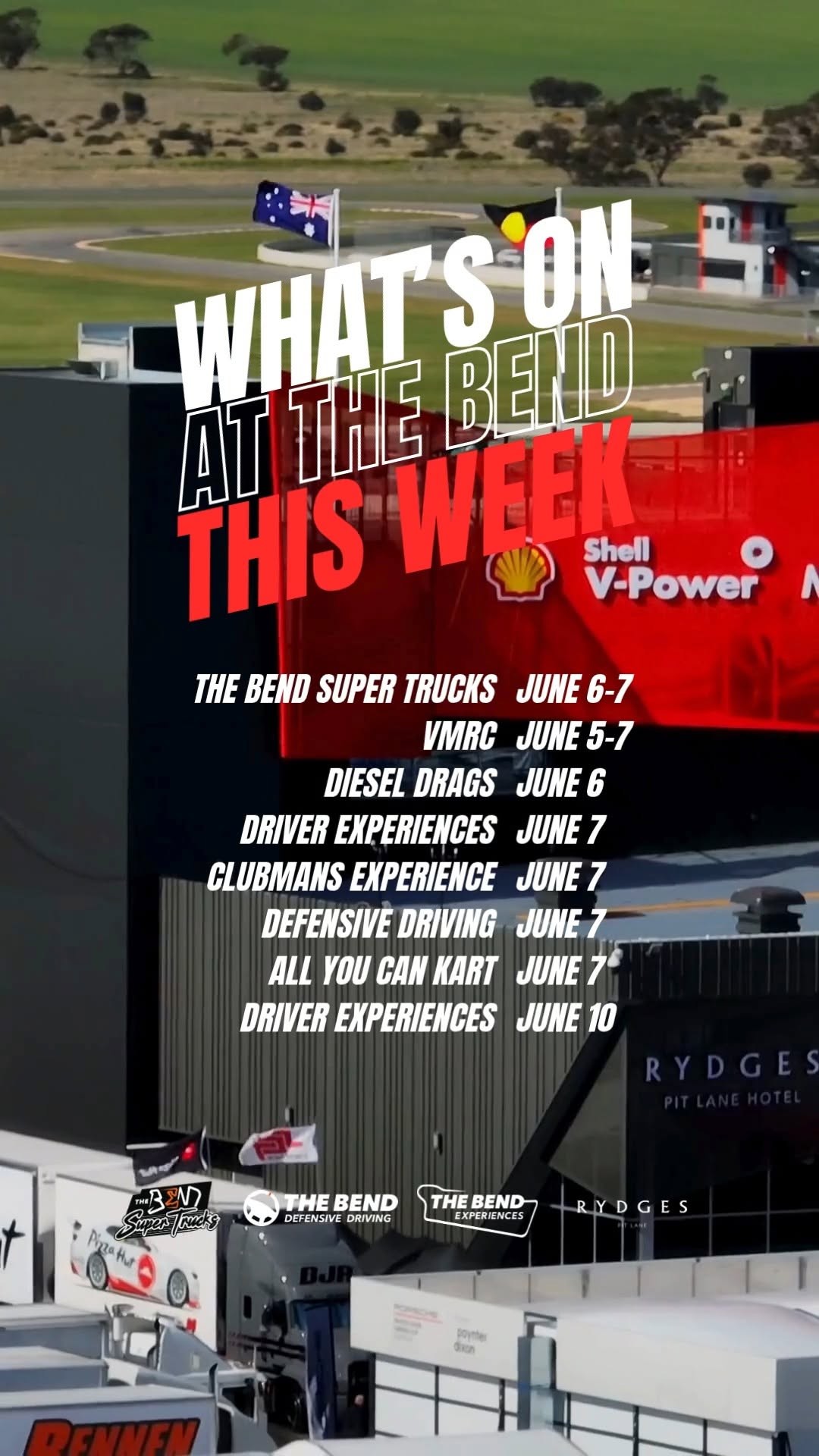 The Bend Super Trucks & VMRC — Muscle spectator event in Adelaide, SA on Saturday 6 June 2026