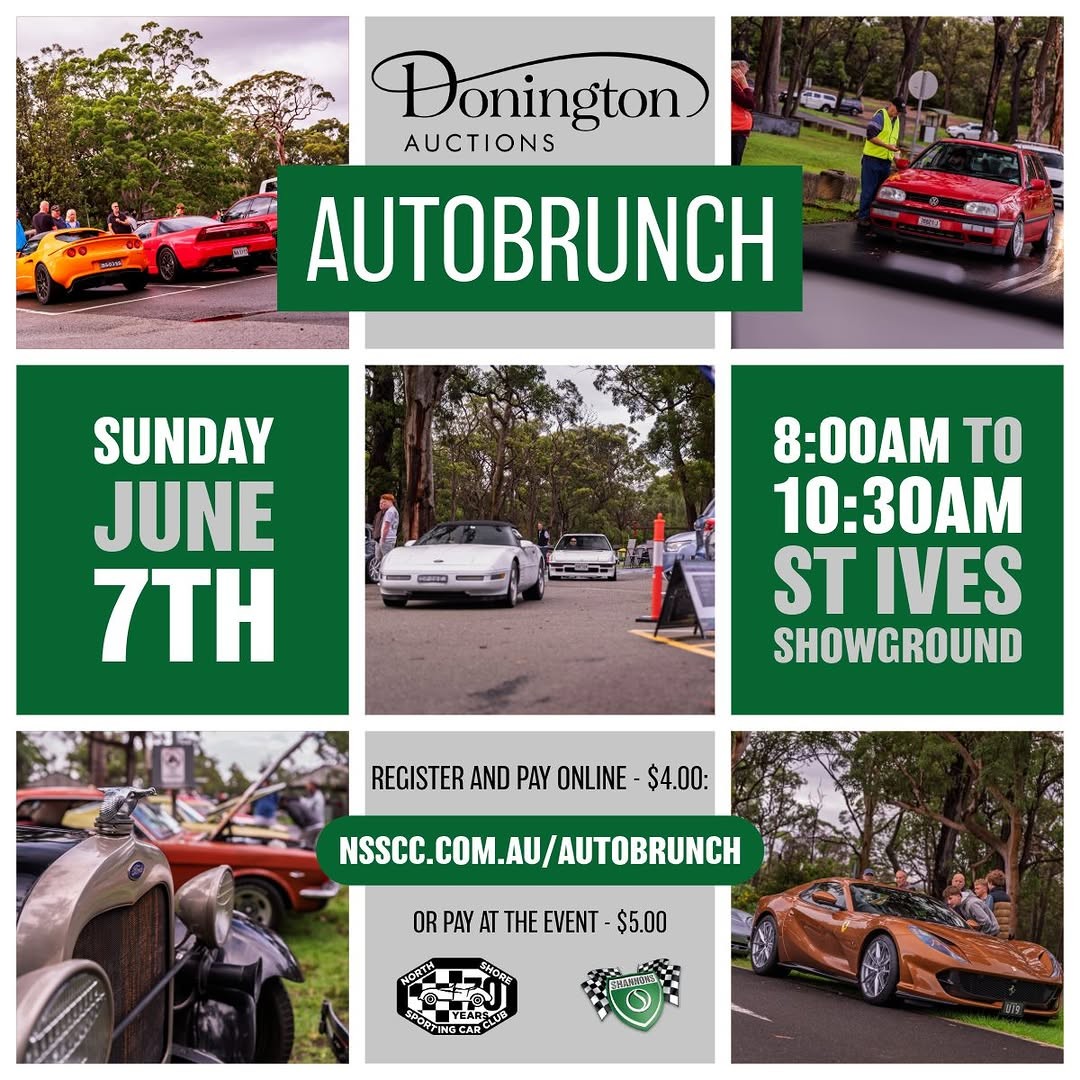 Donington Auctions AutoBrunch — Exotic/Classic car meet in Sydney, NSW on Sunday 7 June 2026