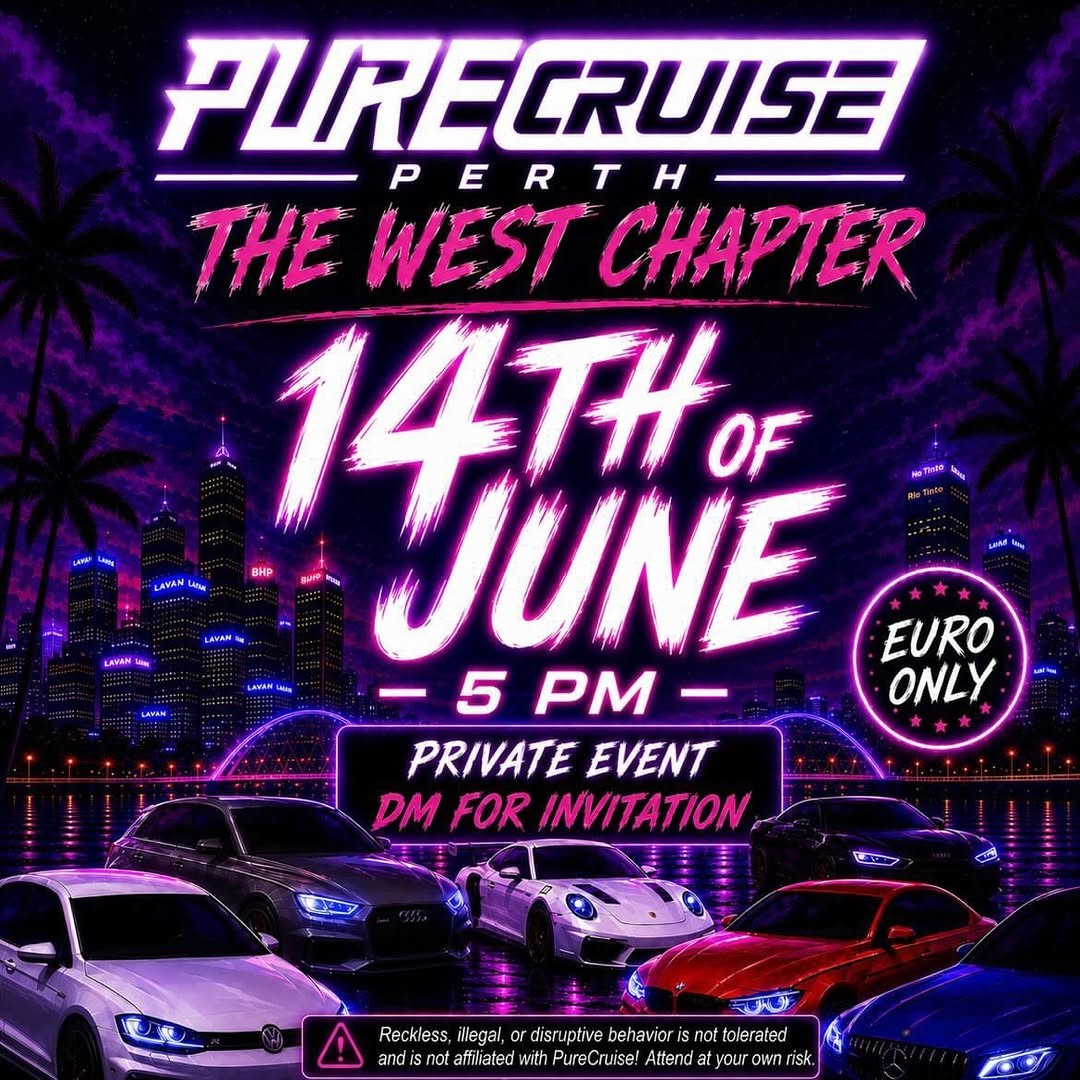 The West Chapter — Euro car meet in Perth, WA on Sunday 14 June 2026