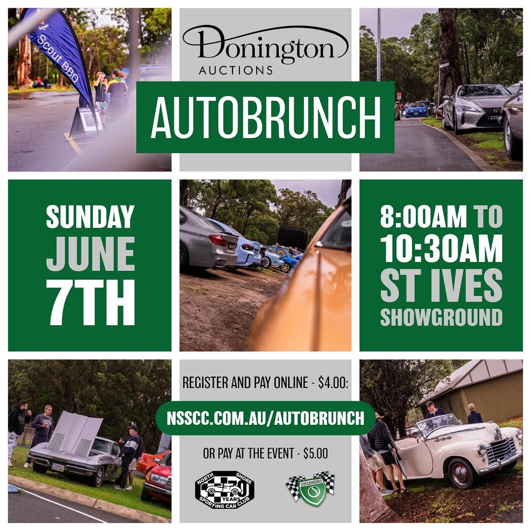 Donington Auctions AutoBrunch — Classic/Euro car meet in Sydney, NSW on Sunday 7 June 2026