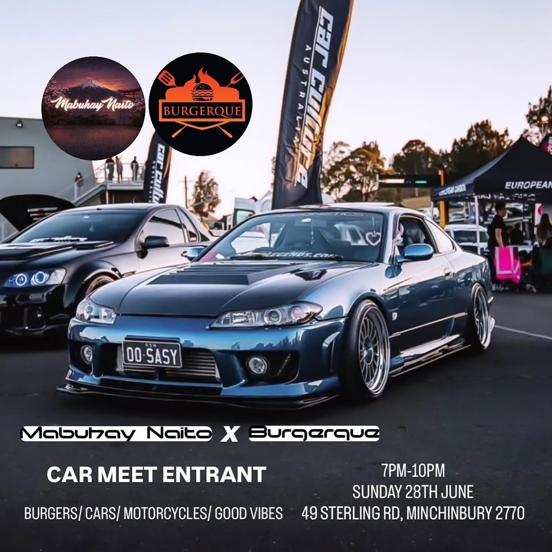 Mabuhay Naito X Burgerque Car Meet — JDM car meet in Sydney, NSW on Sunday 28 June 2026