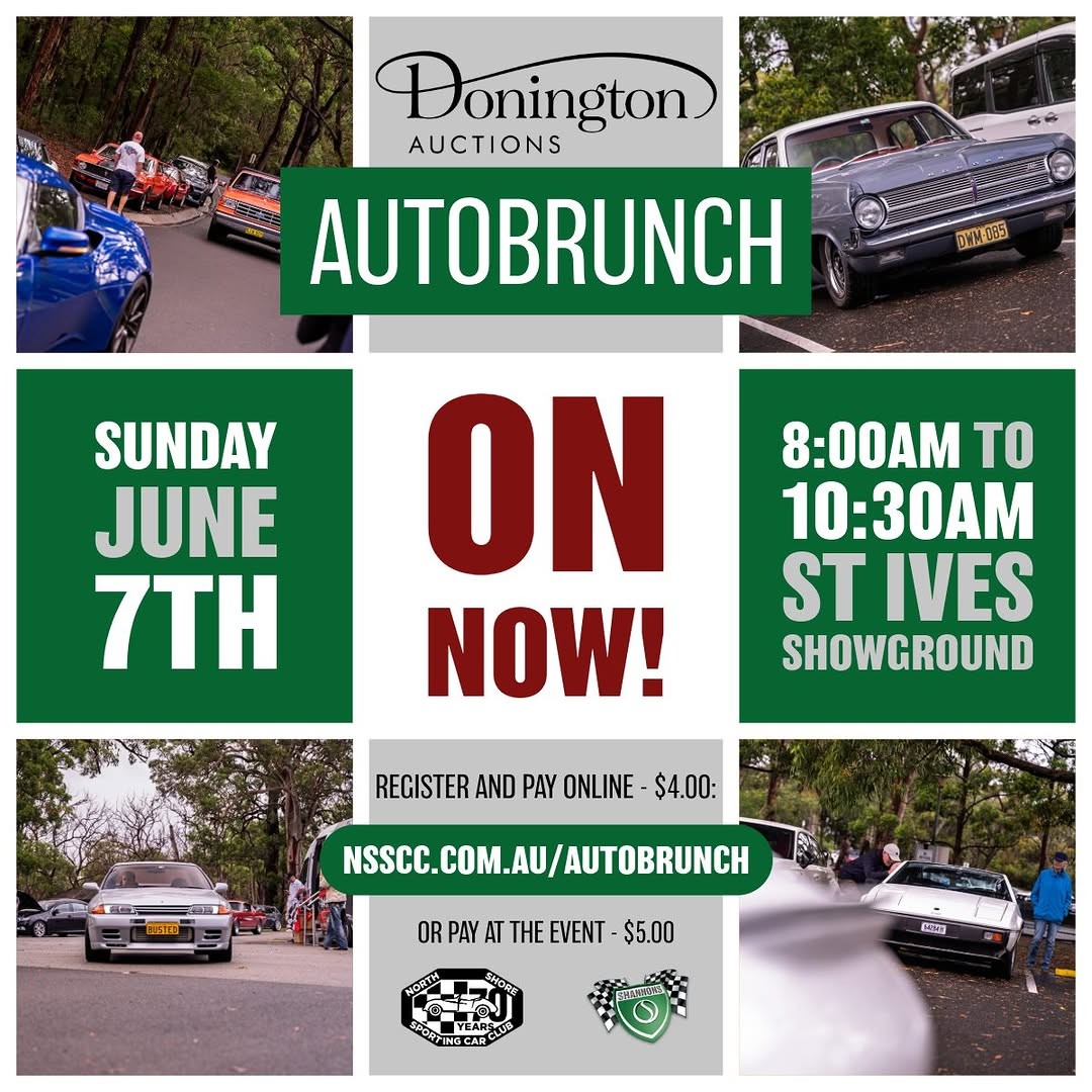 Donington Auctions AutoBrunch — Classic/Euro car meet in Sydney, NSW on Sunday 7 June 2026