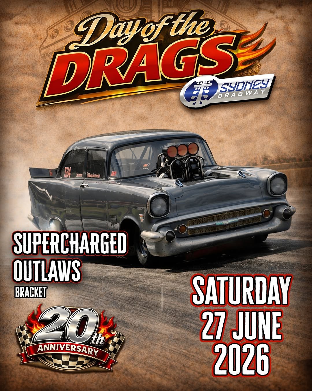 Day of the Drags — Classic/Muscle spectator event in Sydney, NSW on Saturday 27 June 2026