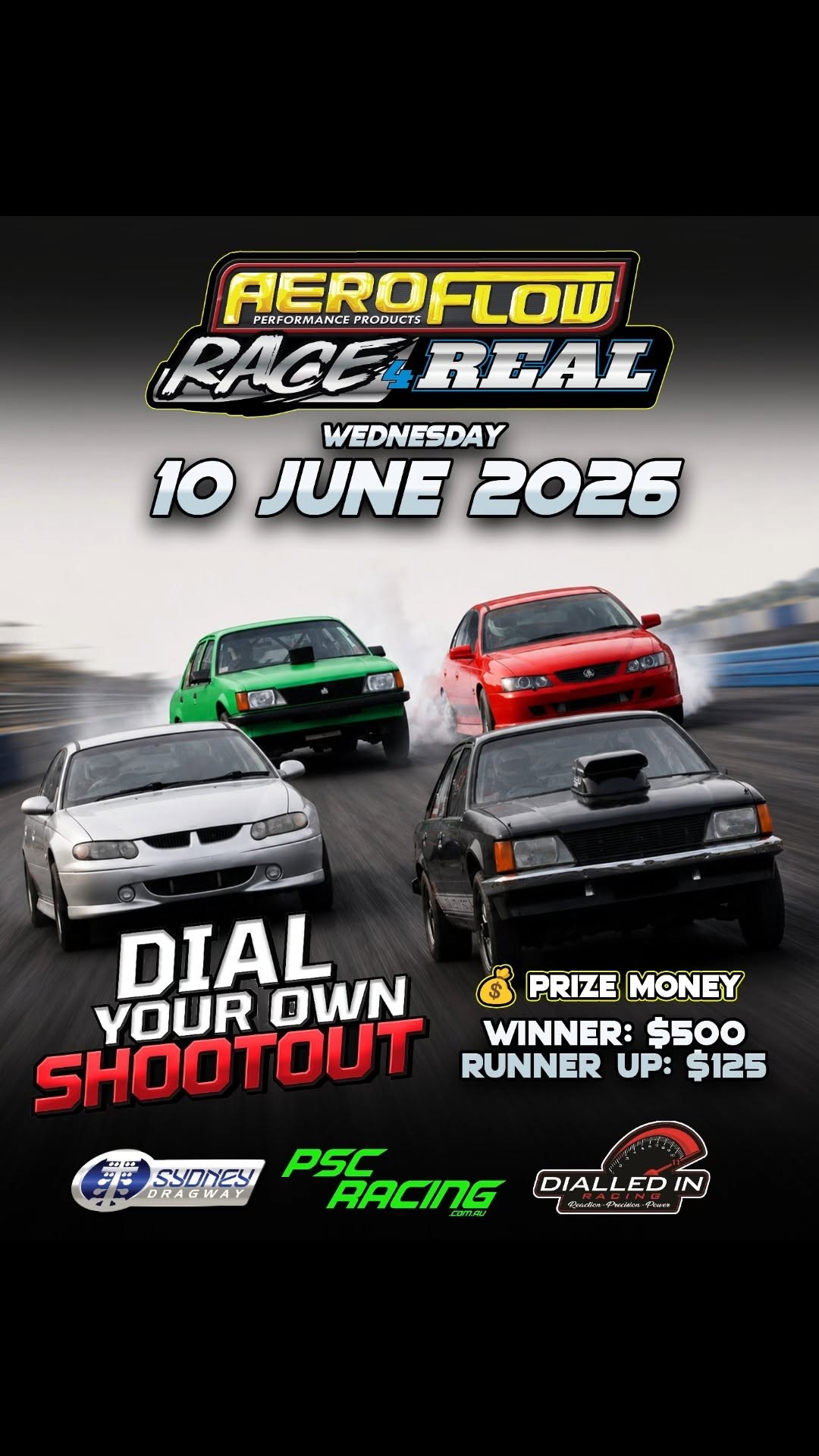 Aeroflow Race 4 Real — Muscle track day in Sydney, NSW on Wednesday 10 June 2026