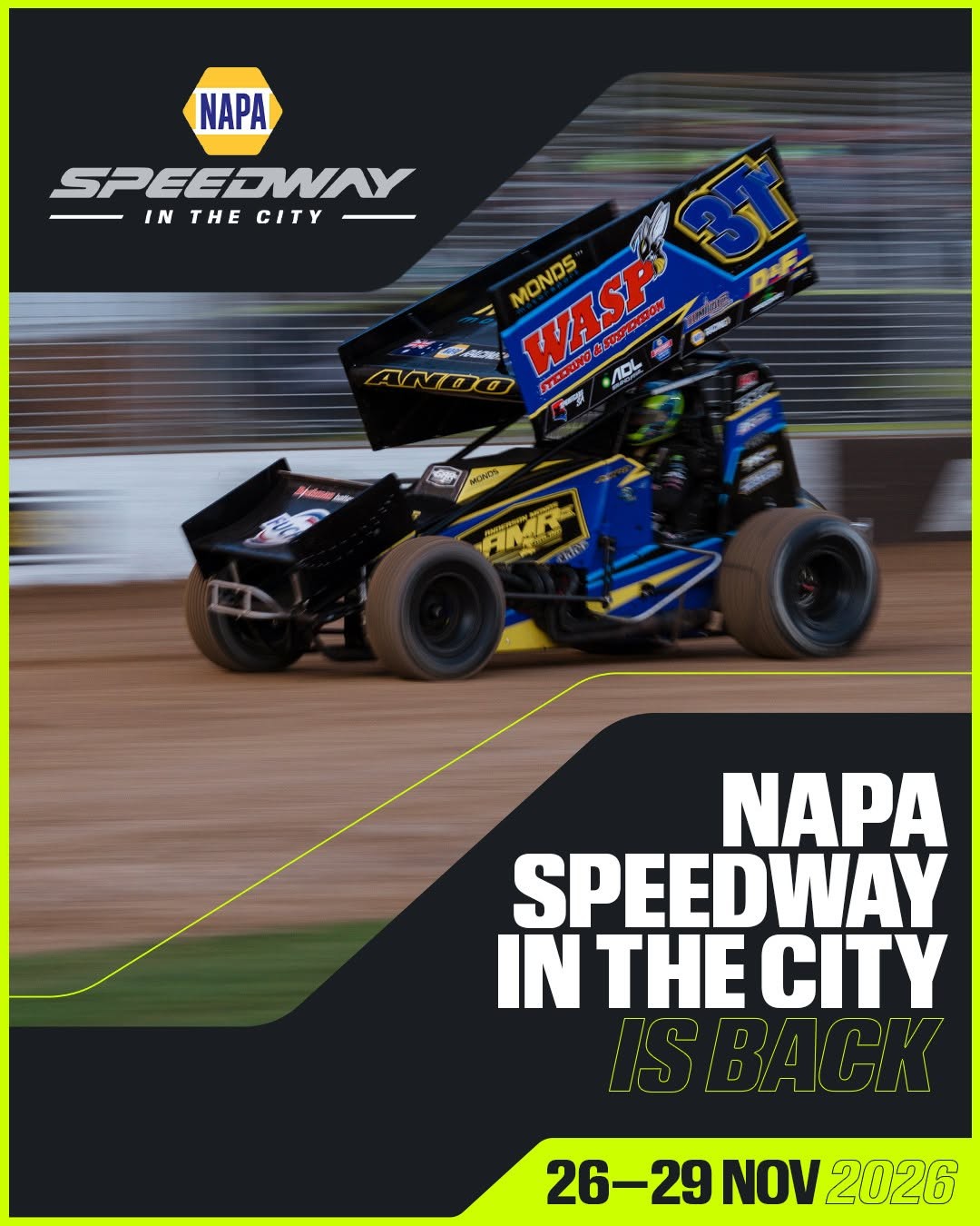 NAPA Speedway in the City — spectator event in Adelaide, SA on Thursday 26 November 2026