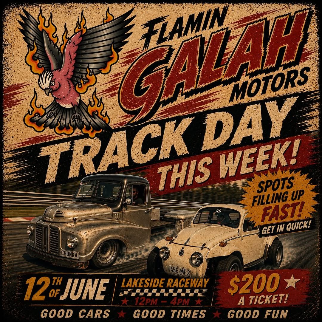 Flamin Galah Motors Track Day — Muscle/Classic track day in Brisbane, QLD on Friday 12 June 2026