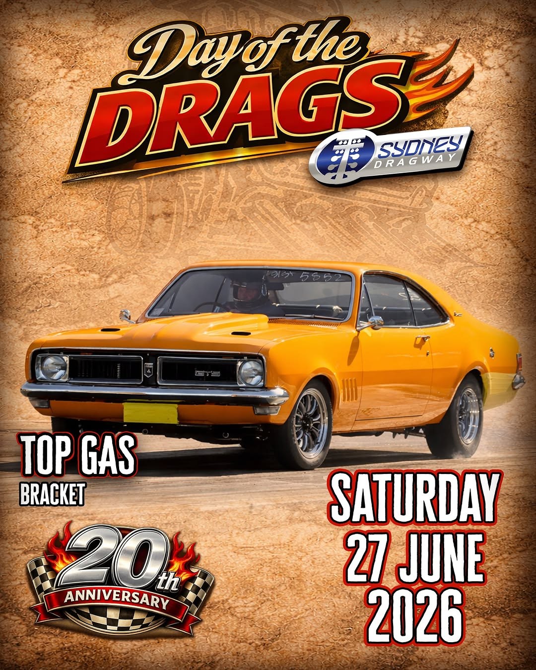 Day of the Drags — Muscle/Classic track day in Sydney, NSW on Saturday 27 June 2026