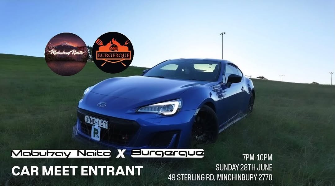 Mabuhay Naito X Burgerque — JDM car meet in Sydney, NSW on Sunday 28 June 2026