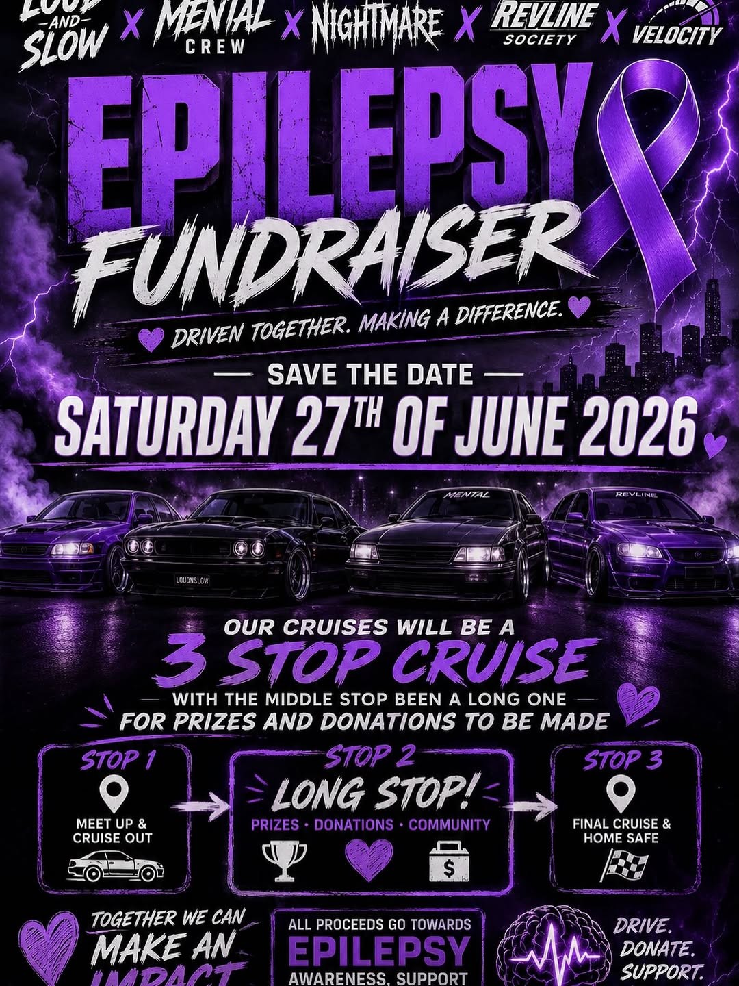 Epilepsy Fundraiser — Stance/JDM car meet in Melbourne, VIC on Saturday 27 June 2026