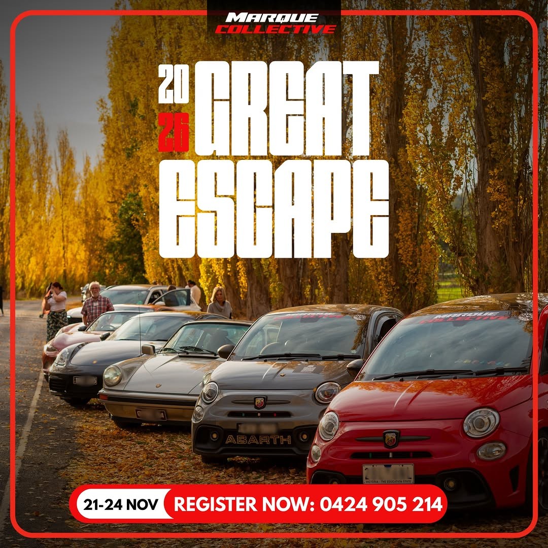 The Great Escape — Euro/Exotic car meet in Melbourne, VIC on Saturday 21 November 2026