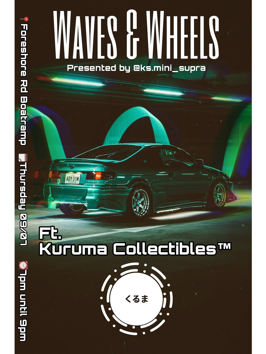 Waves & Wheels — JDM car meet in Sydney, NSW on Thursday 9 July 2026