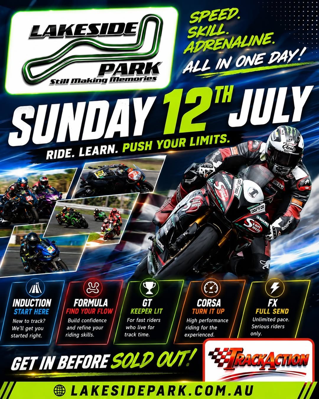 Recreational Motorcycle Ride Day — track day in Brisbane, QLD on Sunday 12 July 2026