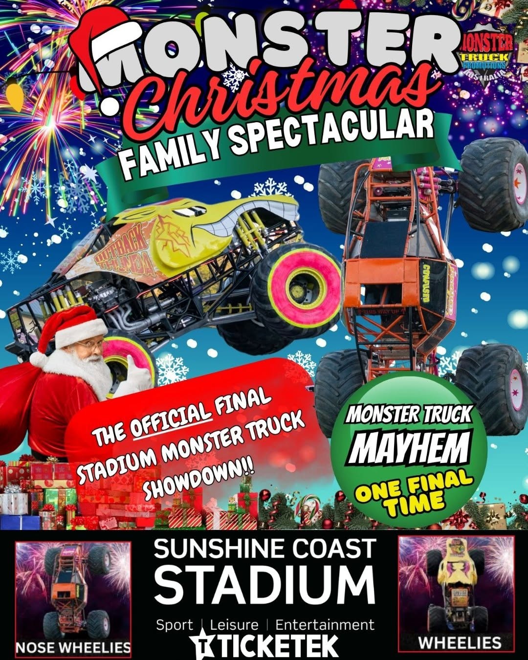 Monster Christmas Family Spectacular — spectator event in Sunshine Coast, QLD on Saturday 5 December 2026