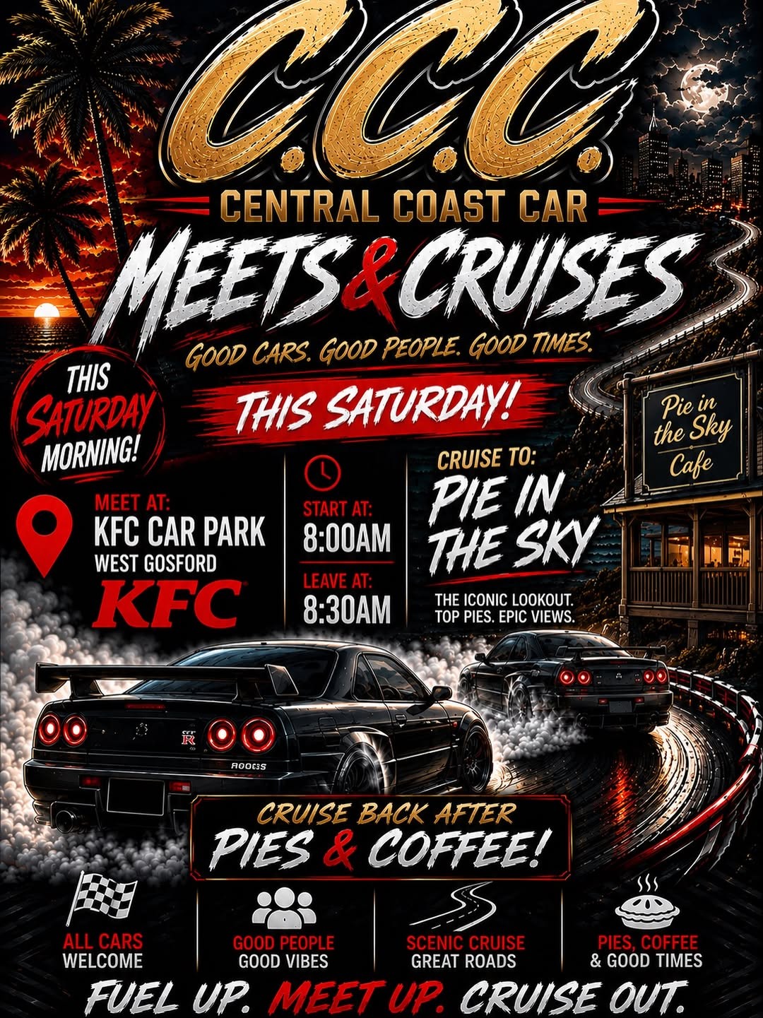Pie in the Sky Run — car meet in Central Coast, NSW on Saturday 13 June 2026