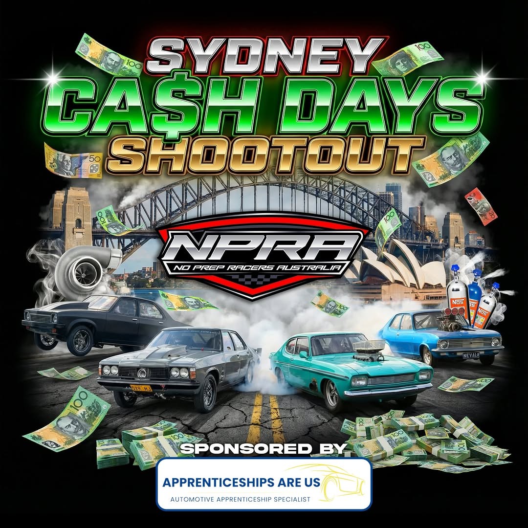 Sydney Cash Days Shootout — Muscle track day in Sydney, NSW on Saturday 13 June 2026