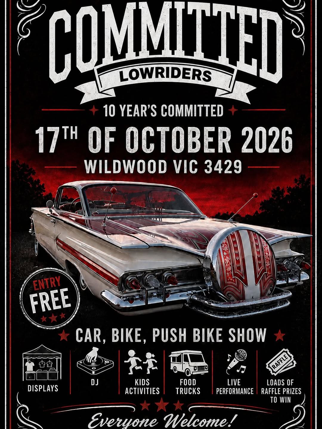 10 Years of Committed Lowriders — Stance/Classic car meet in Melbourne, VIC on Saturday 17 October 2026