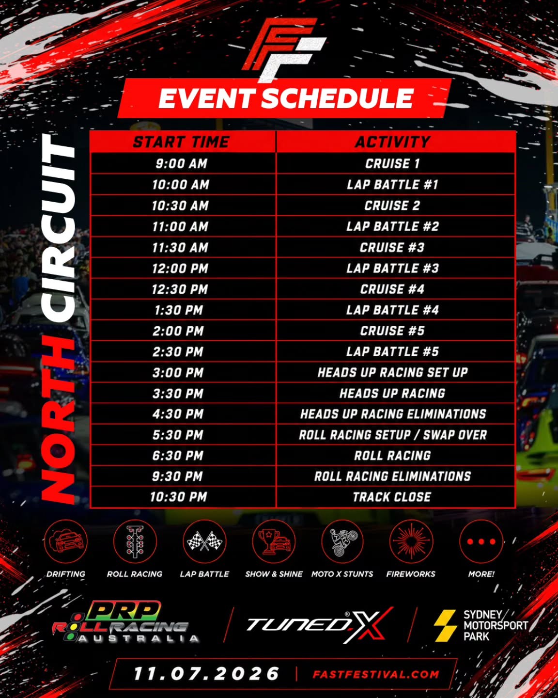 Fast Festival — Euro/JDM spectator event in Sydney, NSW on Saturday 11 July 2026