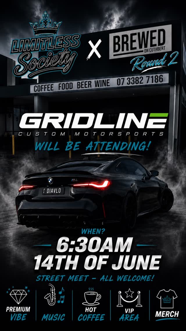 Limitless Society x Brewed Round 2 — Euro car meet in Gold Coast, QLD on Sunday 14 June 2026