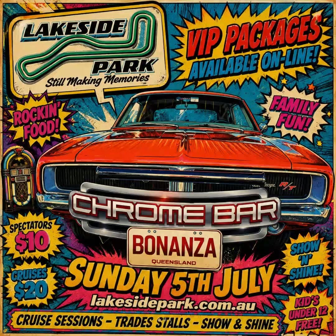 Chrome Bar Bonanza — Classic/Muscle car meet in Brisbane, QLD on Sunday 5 July 2026