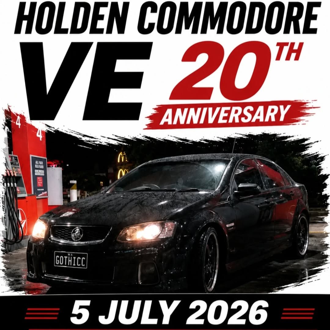 VE Commodore 20th Anniversary — Muscle/Stance car meet in Perth, WA on Sunday 5 July 2026