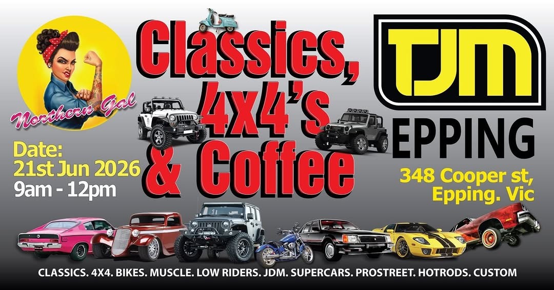 Classics, 4x4's & Coffee — 4x4/Classic car meet in Melbourne, VIC on Sunday 21 June 2026