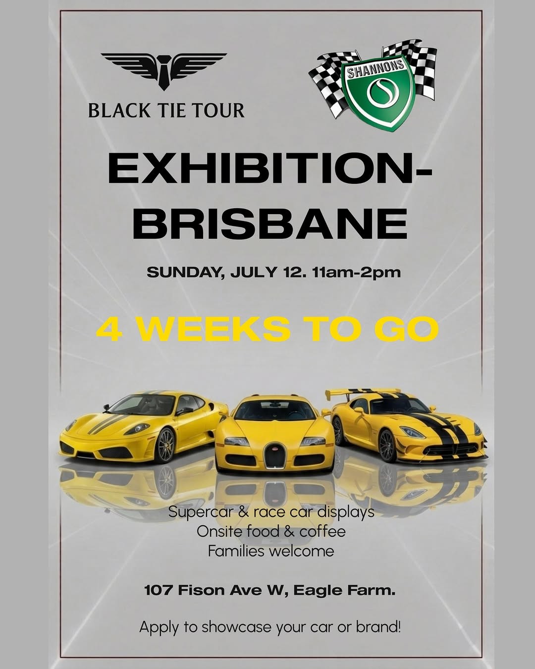 Exhibition-Brisbane — Exotic car meet in Brisbane, QLD on Sunday 12 July 2026