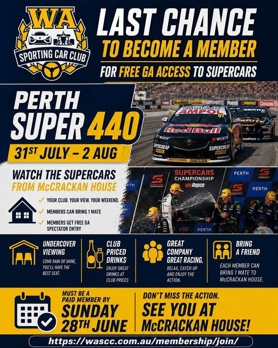 Perth Super 440 — Muscle/Classic spectator event in Perth, WA on Friday 31 July 2026