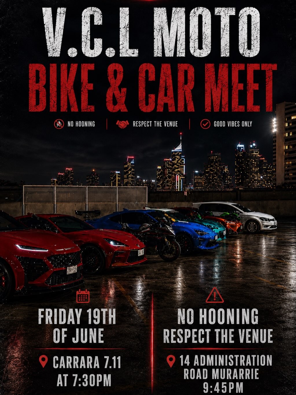 V.C.L MOTO Bike & Car Meet — JDM car meet in Gold Coast, QLD on Friday 19 June 2026