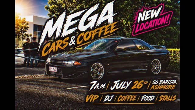 Mega Cars & Coffee — JDM car meet in Gold Coast, QLD on Sunday 26 July 2026