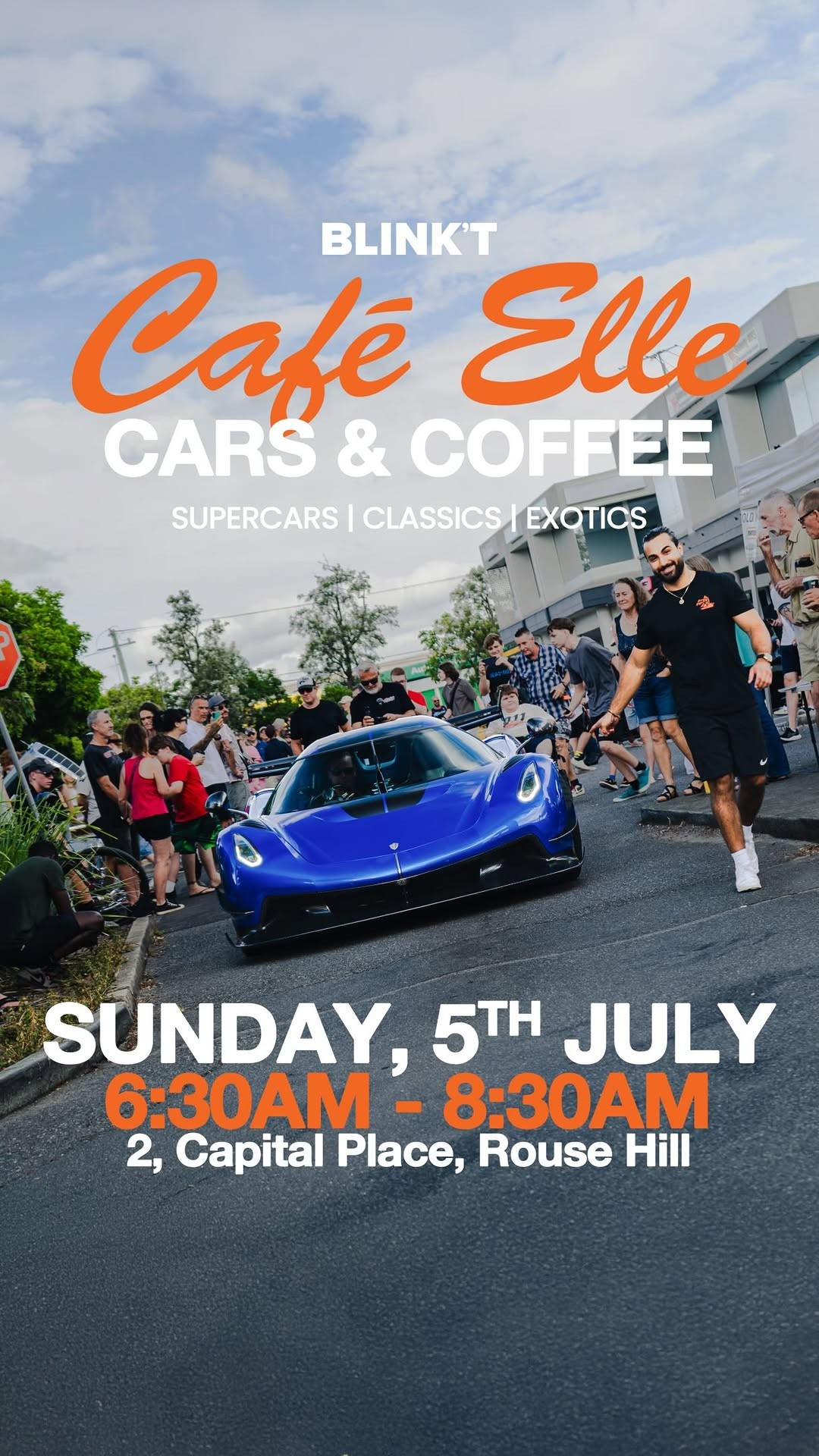 Cafe Elle Cars & Coffee — Exotic/Classic car meet in Sydney, NSW on Sunday 5 July 2026