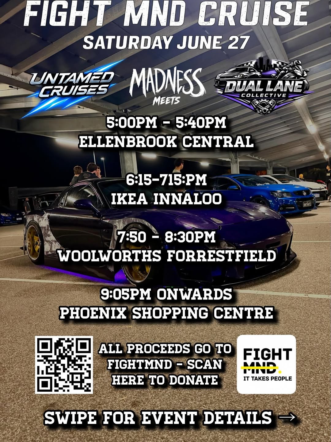 Fight MND Cruise — JDM car meet in Perth, WA on Saturday 27 June 2026