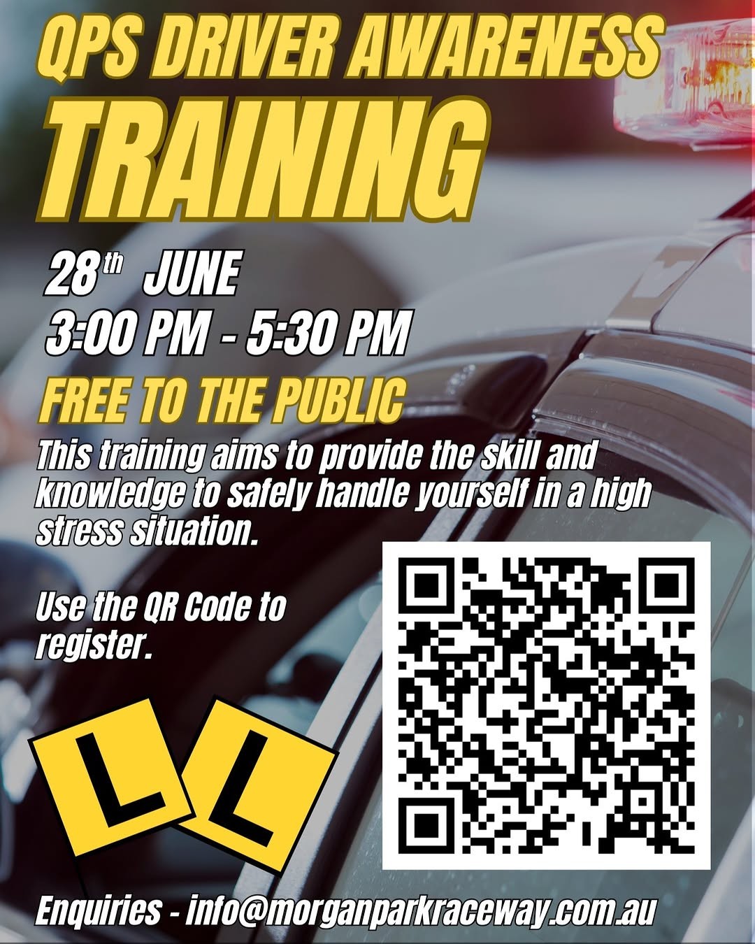 QPS Driver Awareness Training — track day in Brisbane, QLD on Sunday 28 June 2026