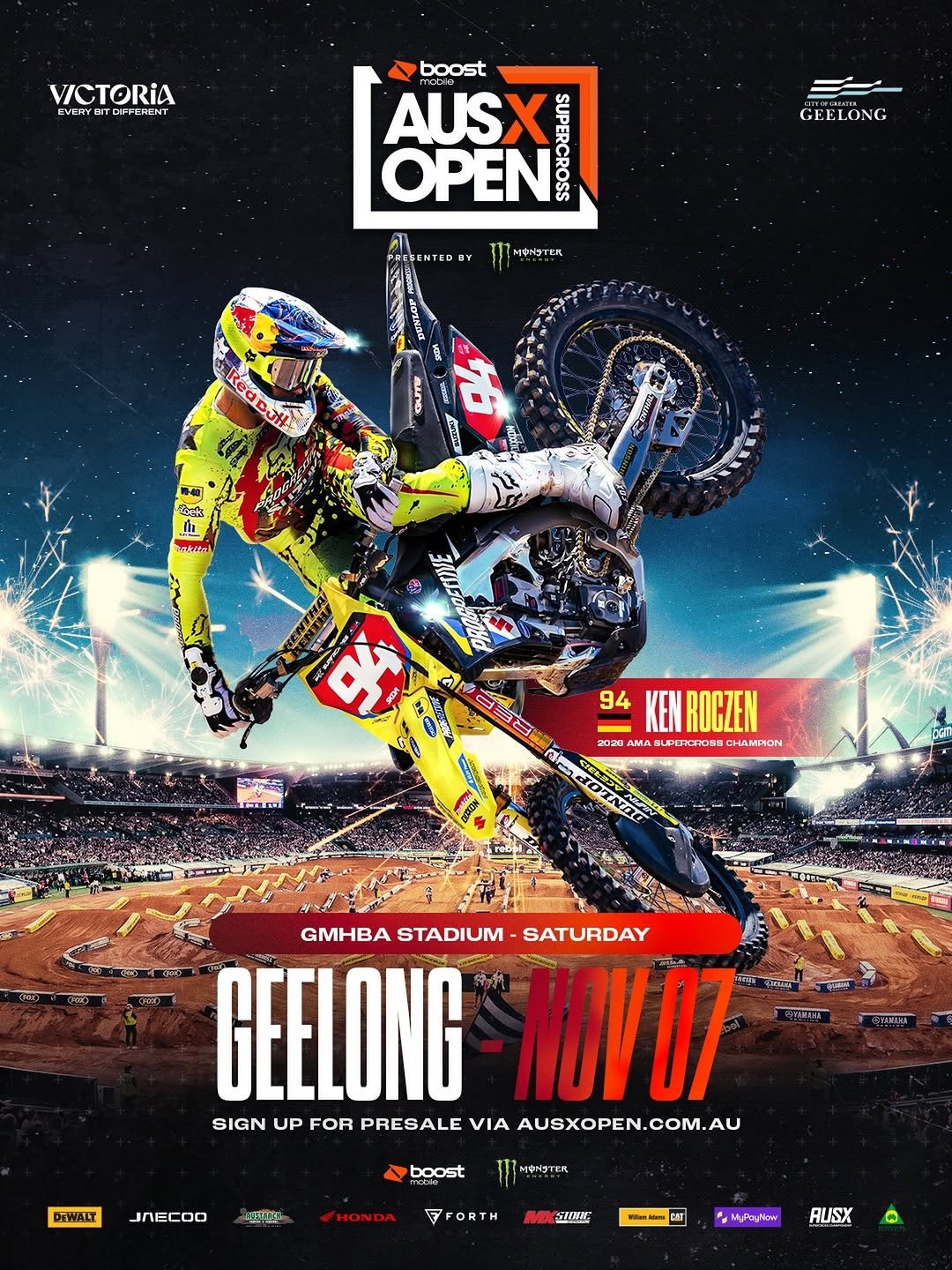 Boost Mobile AUSX Open — spectator event in Geelong, VIC on Saturday 7 November 2026