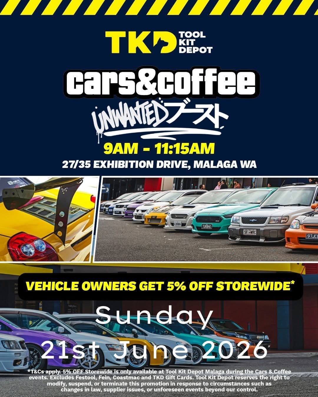 Cars & Coffee — JDM car meet in Perth, WA on Sunday 21 June 2026