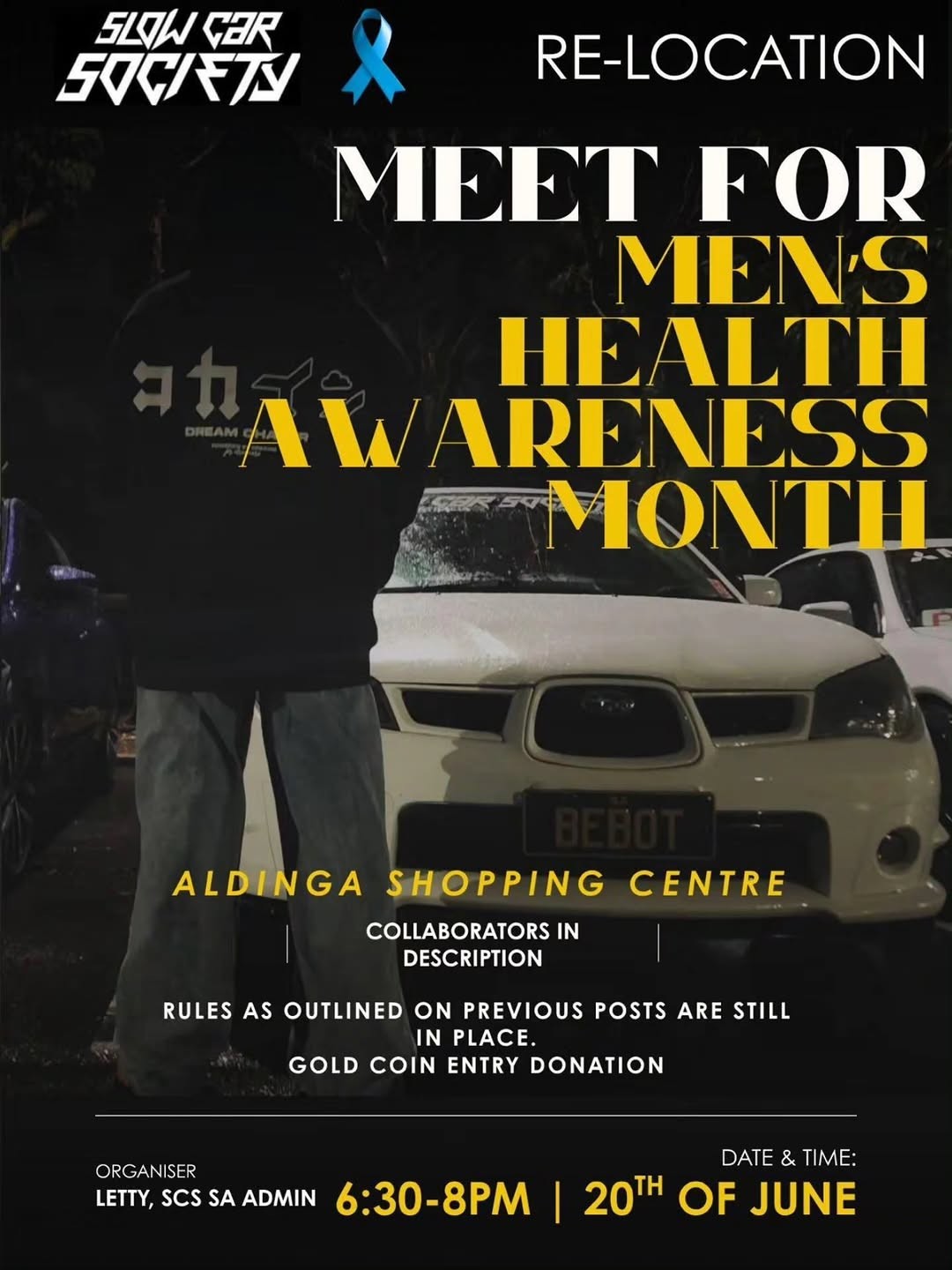 Meet for Men's Health Awareness Month — JDM/Stance car meet in Adelaide, SA on Saturday 20 June 2026