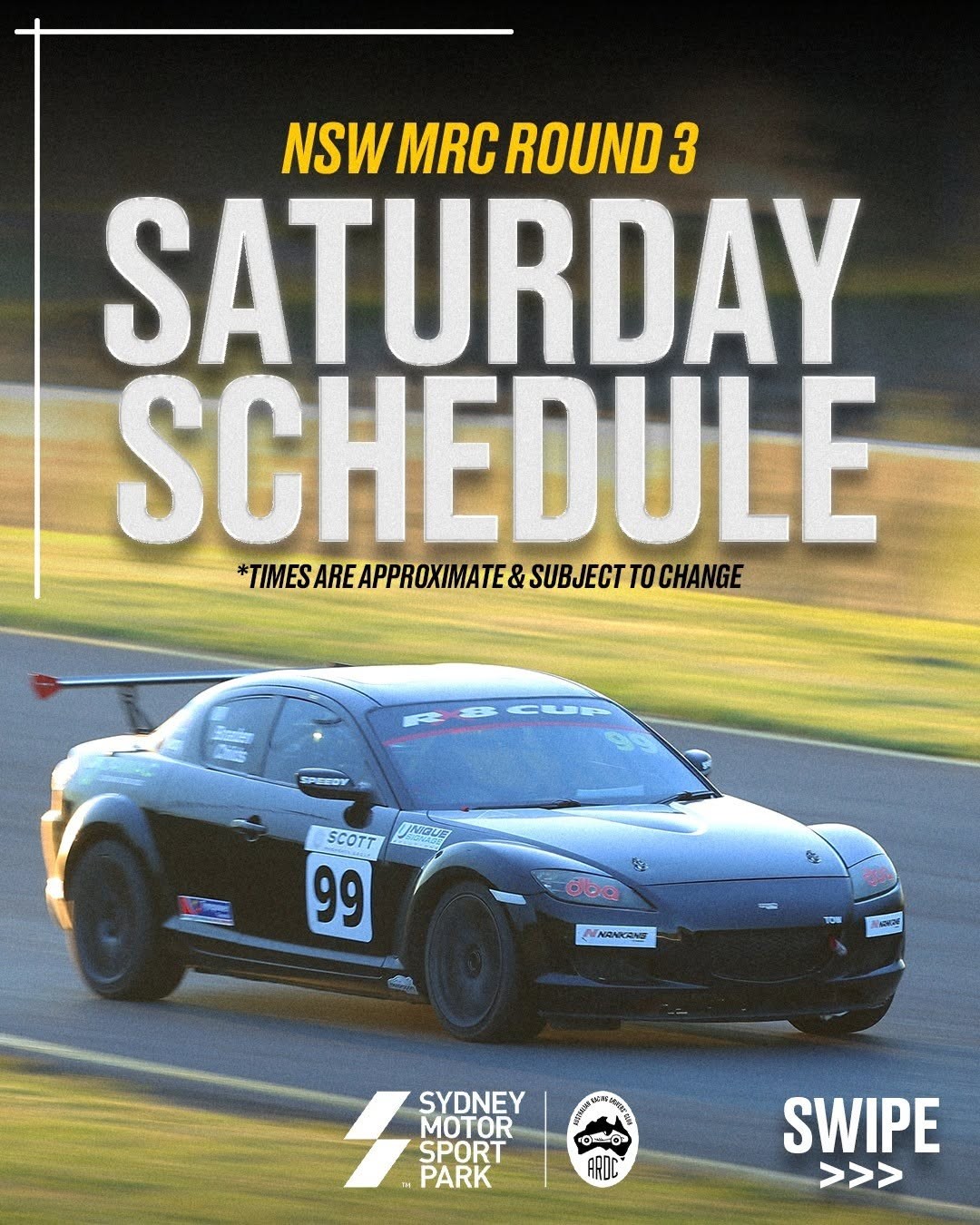 NSW Motor Race Championship Round 3 — Muscle/JDM spectator event in Sydney, NSW on Saturday 20 June 2026