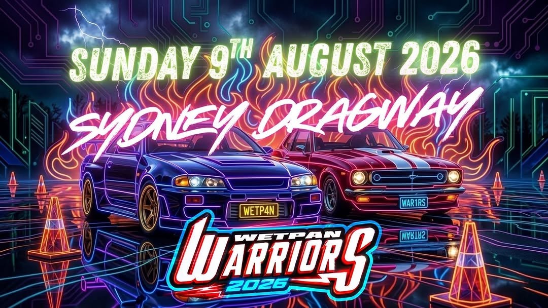 Wetpan Warriors 2026 — JDM/Muscle track day in Sydney, NSW on Sunday 9 August 2026
