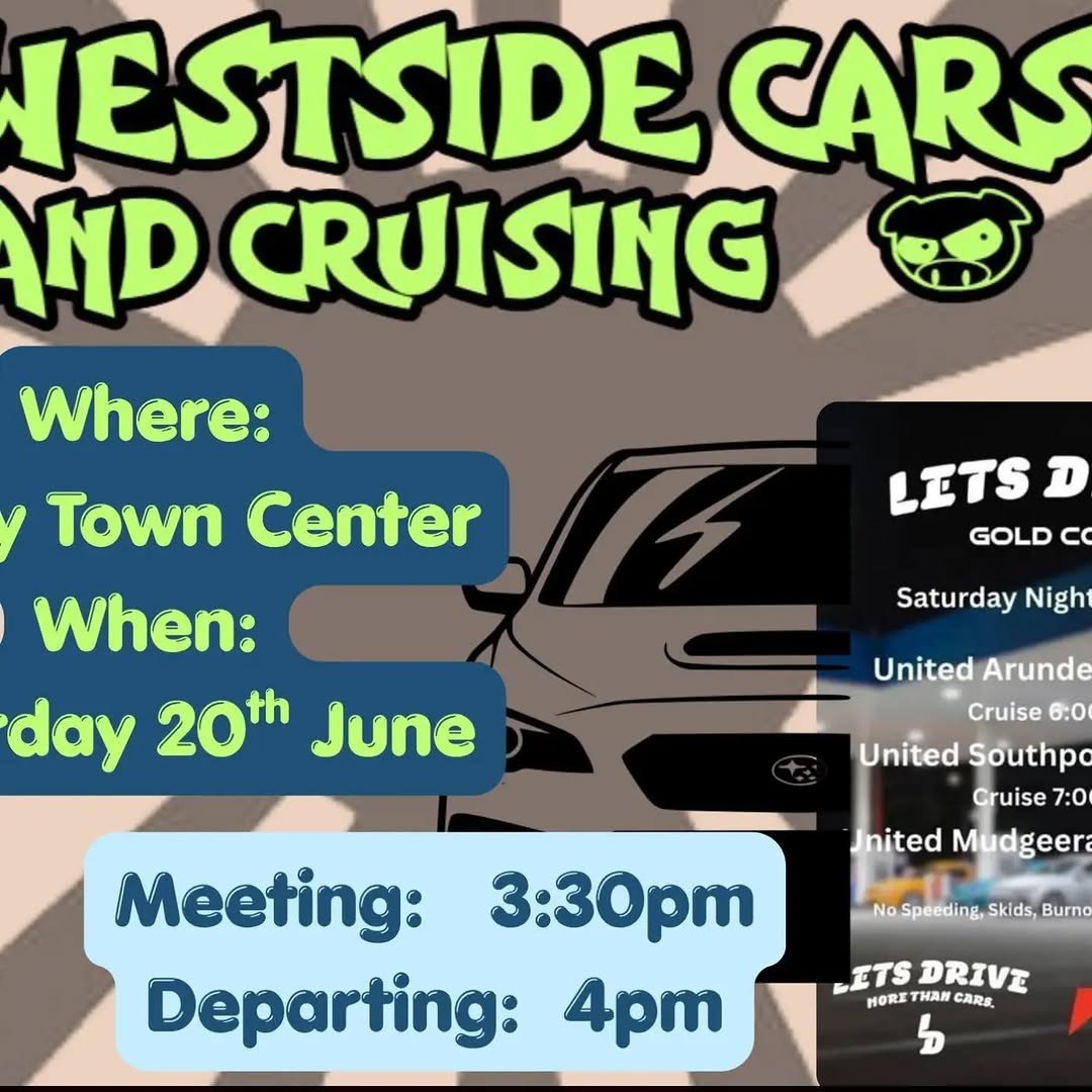 Westside Cars and Cruising — Muscle/JDM car meet in Gold Coast, QLD on Saturday 20 June 2026