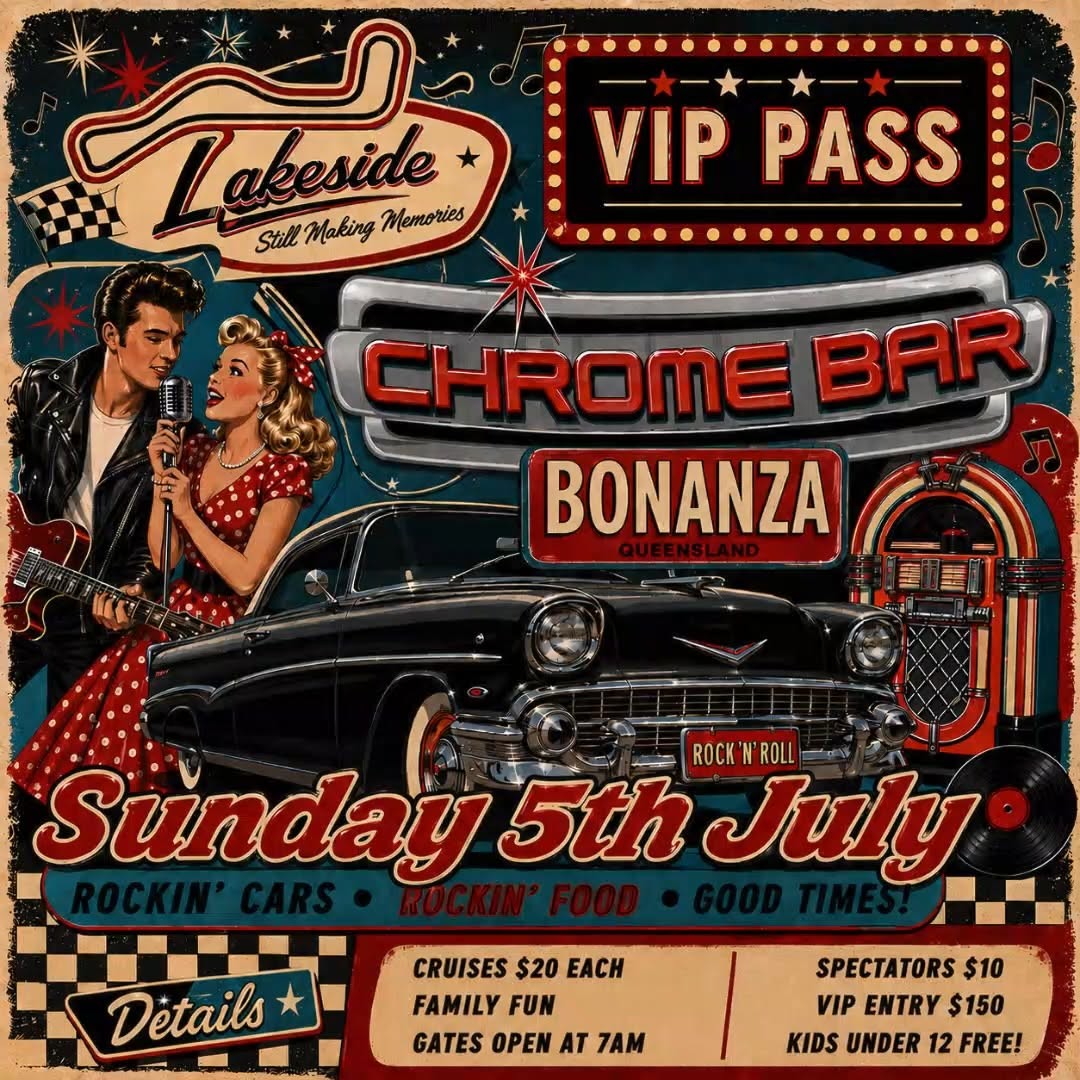 Chrome Bar Bonanza — Classic/Muscle car meet in Brisbane, QLD on Sunday 5 July 2026