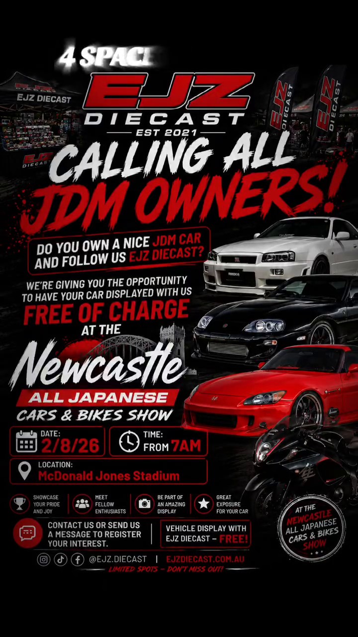All Japanese Cars & Bikes Show — JDM car meet in Newcastle, NSW on Sunday 26 July 2026