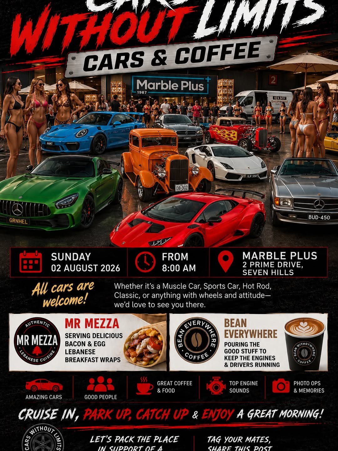 Cars Without Limits Cars & Coffee — Muscle/Classic car meet in Sydney, NSW on Sunday 2 August 2026