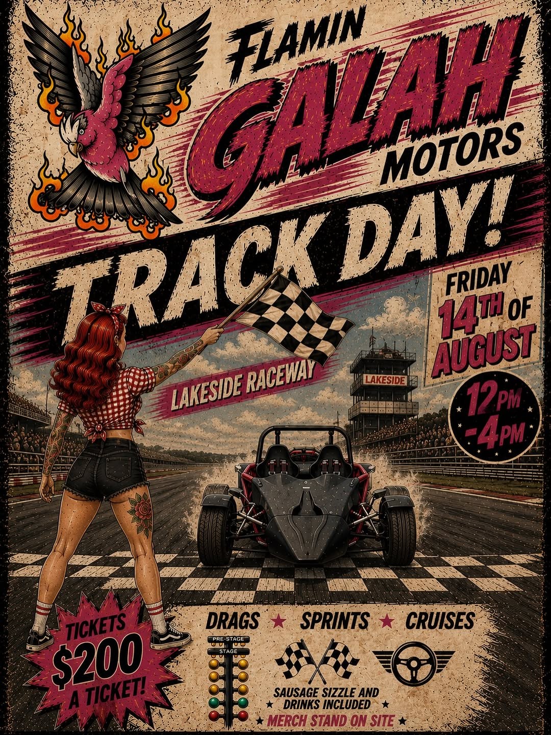 Flamin Galah Motors Track Day — Muscle/JDM track day in Brisbane, QLD on Friday 14 August 2026