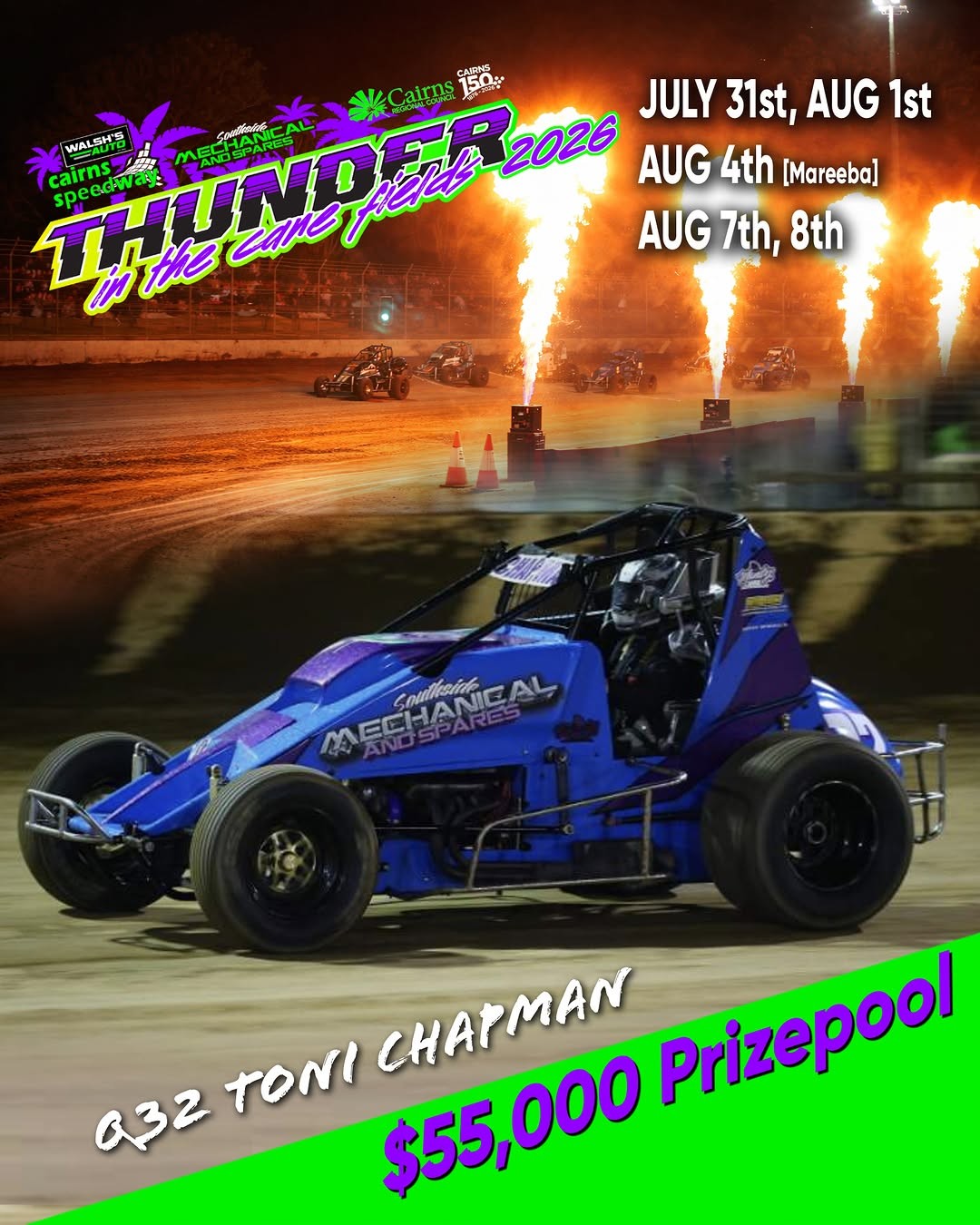 Thunder in the Canefields 2026 — spectator event in Cairns, QLD on Friday 31 July 2026