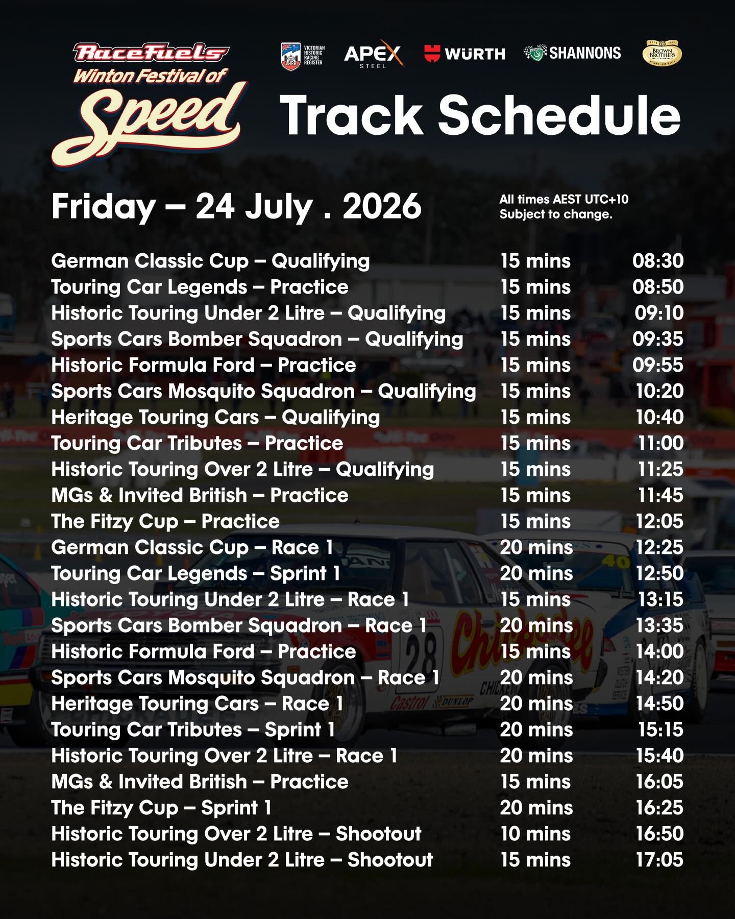 Winton Festival of Speed — Classic/Euro spectator event in Melbourne, VIC on Thursday 23 July 2026