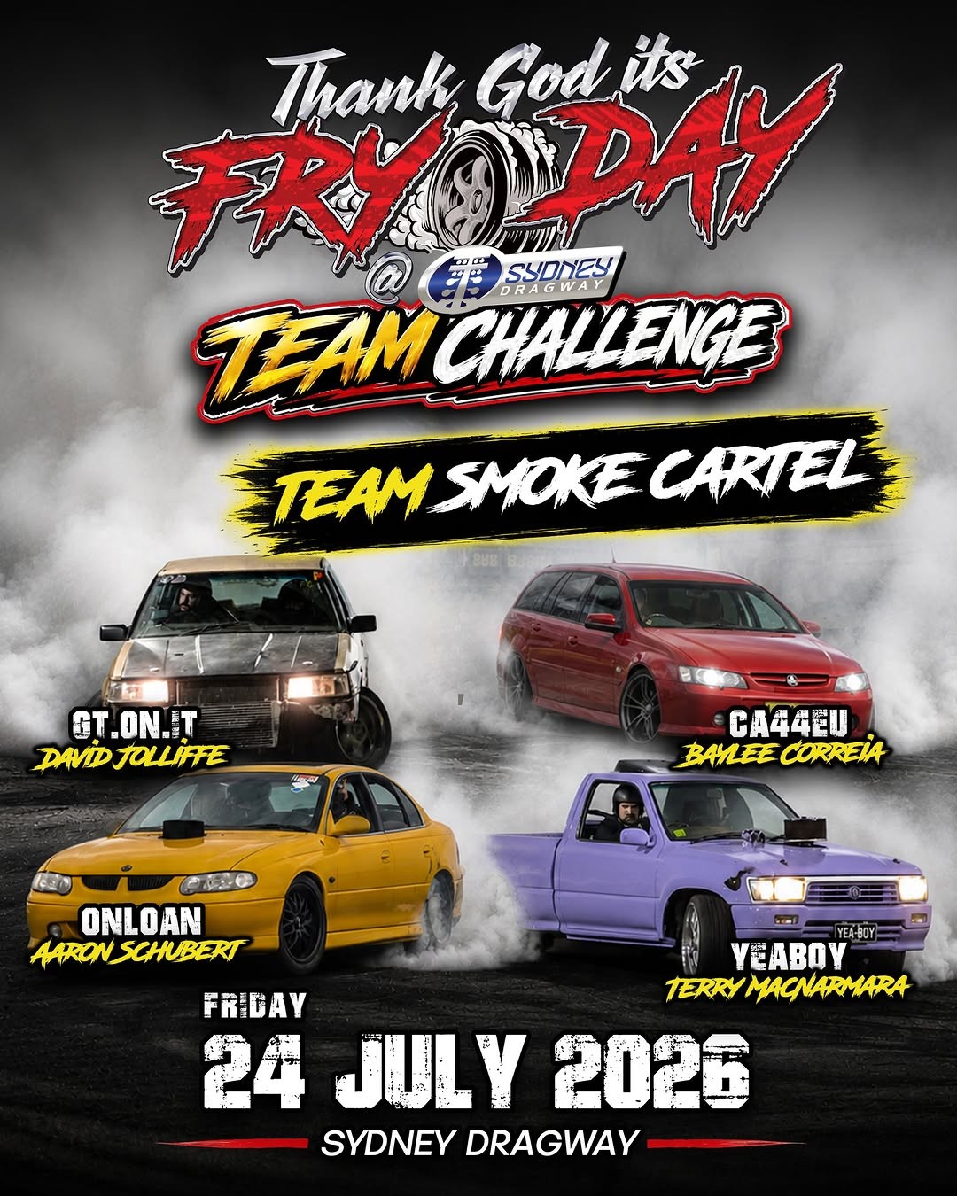 Thank God It's Fryday Team Challenge — Muscle spectator event in Sydney, NSW on Friday 24 July 2026