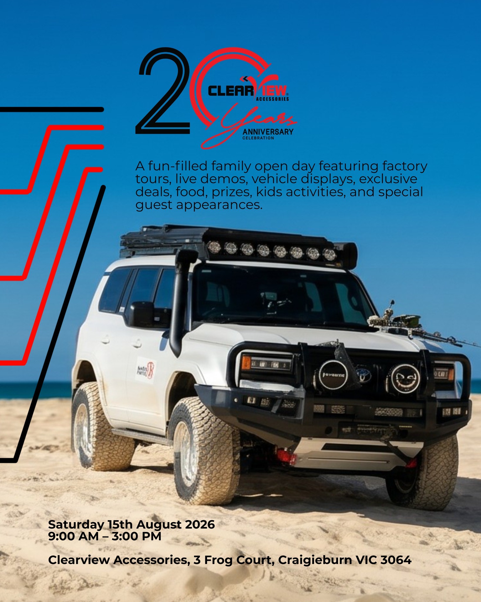 Clearview Accessories 20 Years Anniversary Celebration — 4x4 car meet in Melbourne, VIC on Saturday 15 August 2026