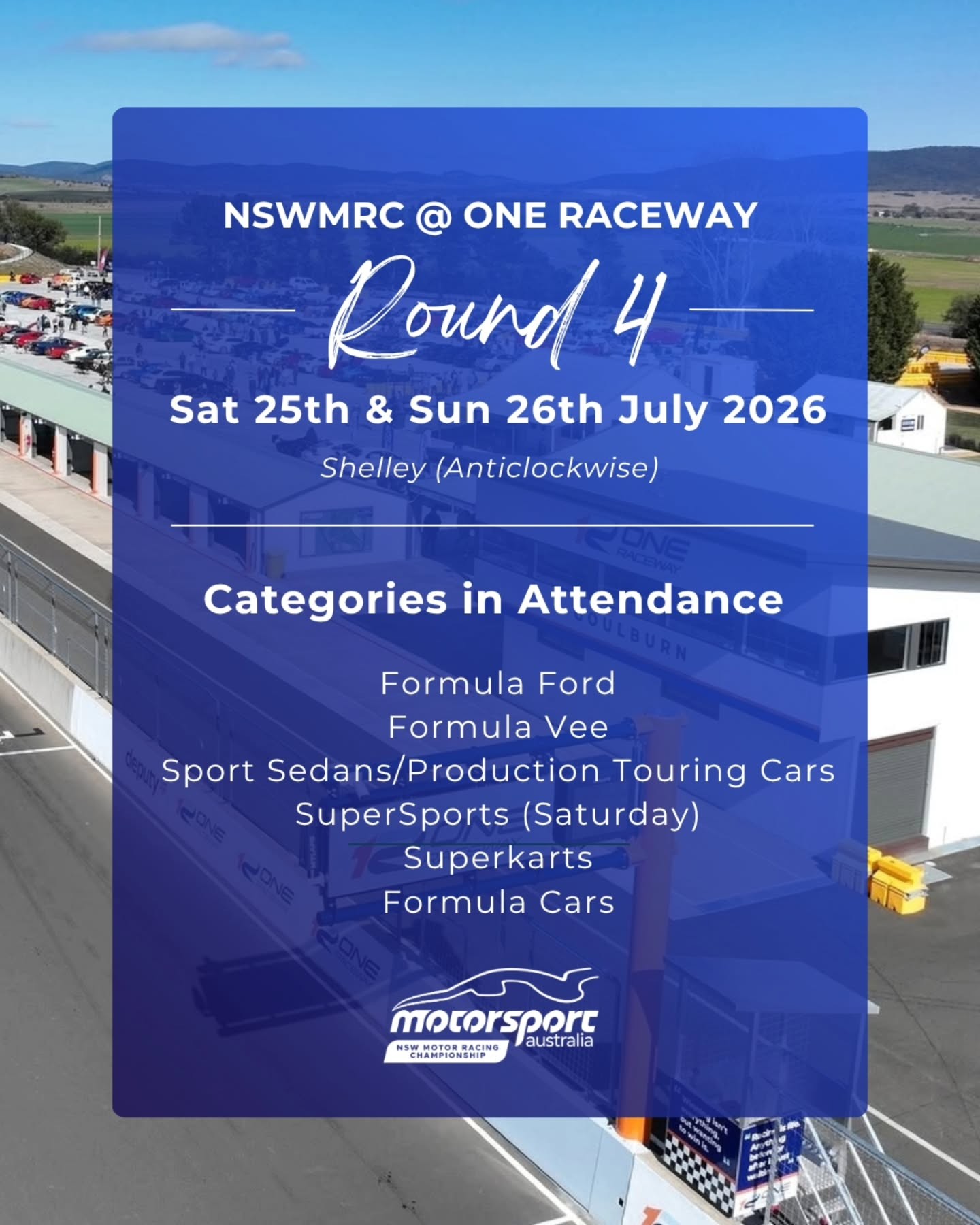NSWMRC Round 4 — spectator event in Sydney, NSW on Saturday 25 July 2026
